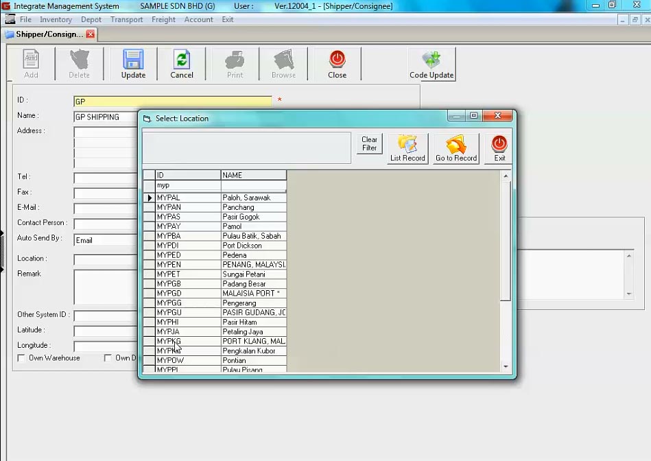 Create Shipper Consignee